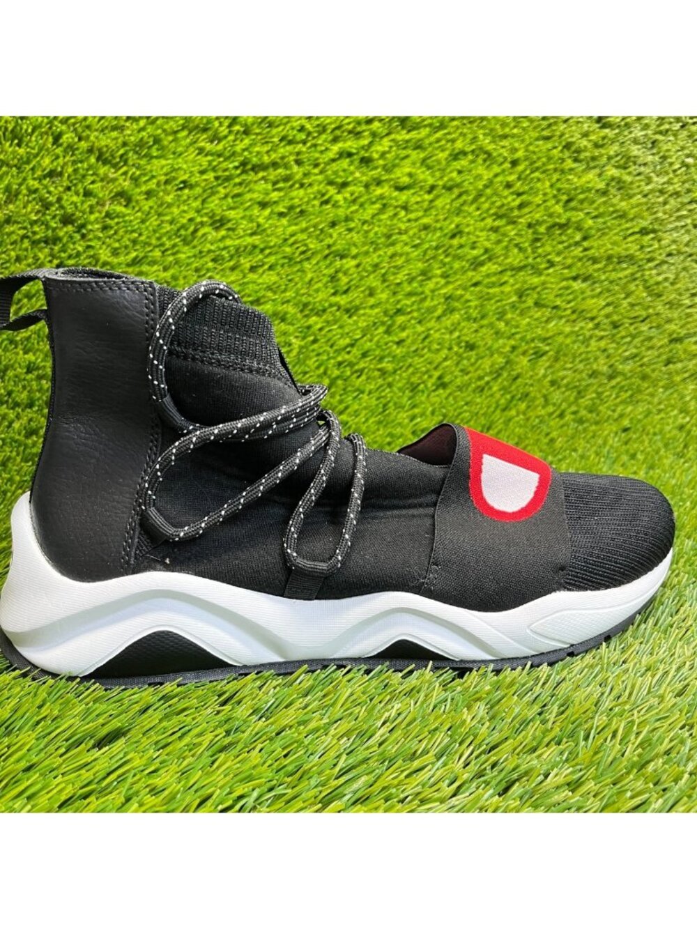 Champion Rally Hype Mid Mens Size 9.5 Black Red White Athletic Shoes Sneakers